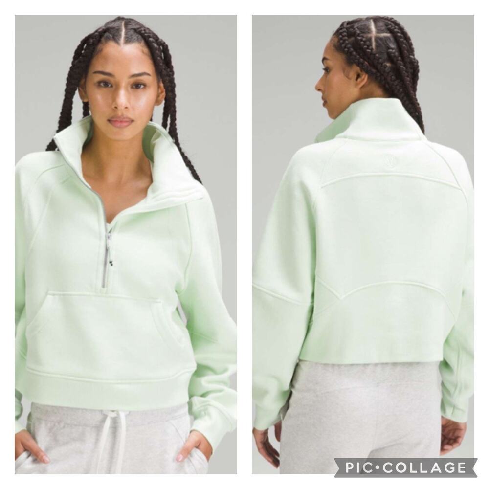 Lululemon Scuba Oversized Funnel Neck Half Zip Hoodie Kohlrabi Green Size M/L